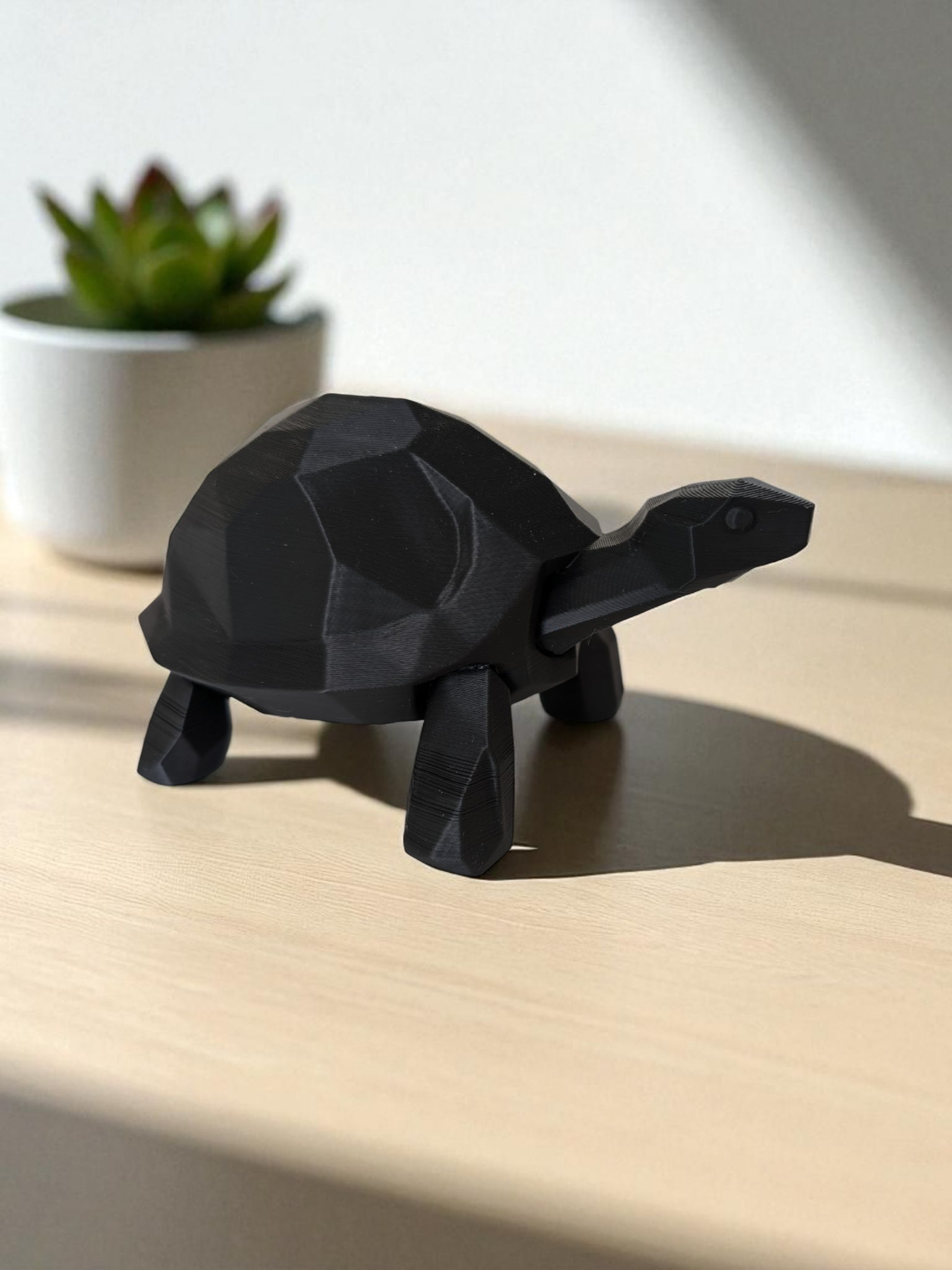 Walking Low Poly Turtle Sculpture